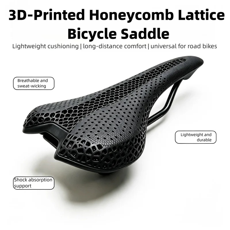 Carbon Saddle 3D Printed Honeycomb - 3D-gedruckter atmungsaktiver Fahrradsattel mit Wabennetz, leichter