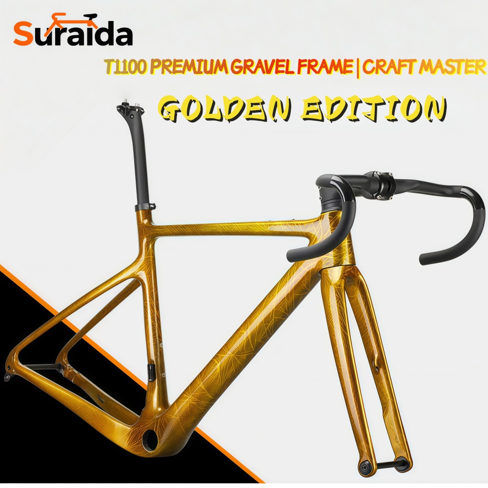 Carbon Fork Gravel Disc Brake - Suraida Ultraleichtes Carbon-Gravel-Fahrradrahmenset A5 700*40C Scheibenbremse