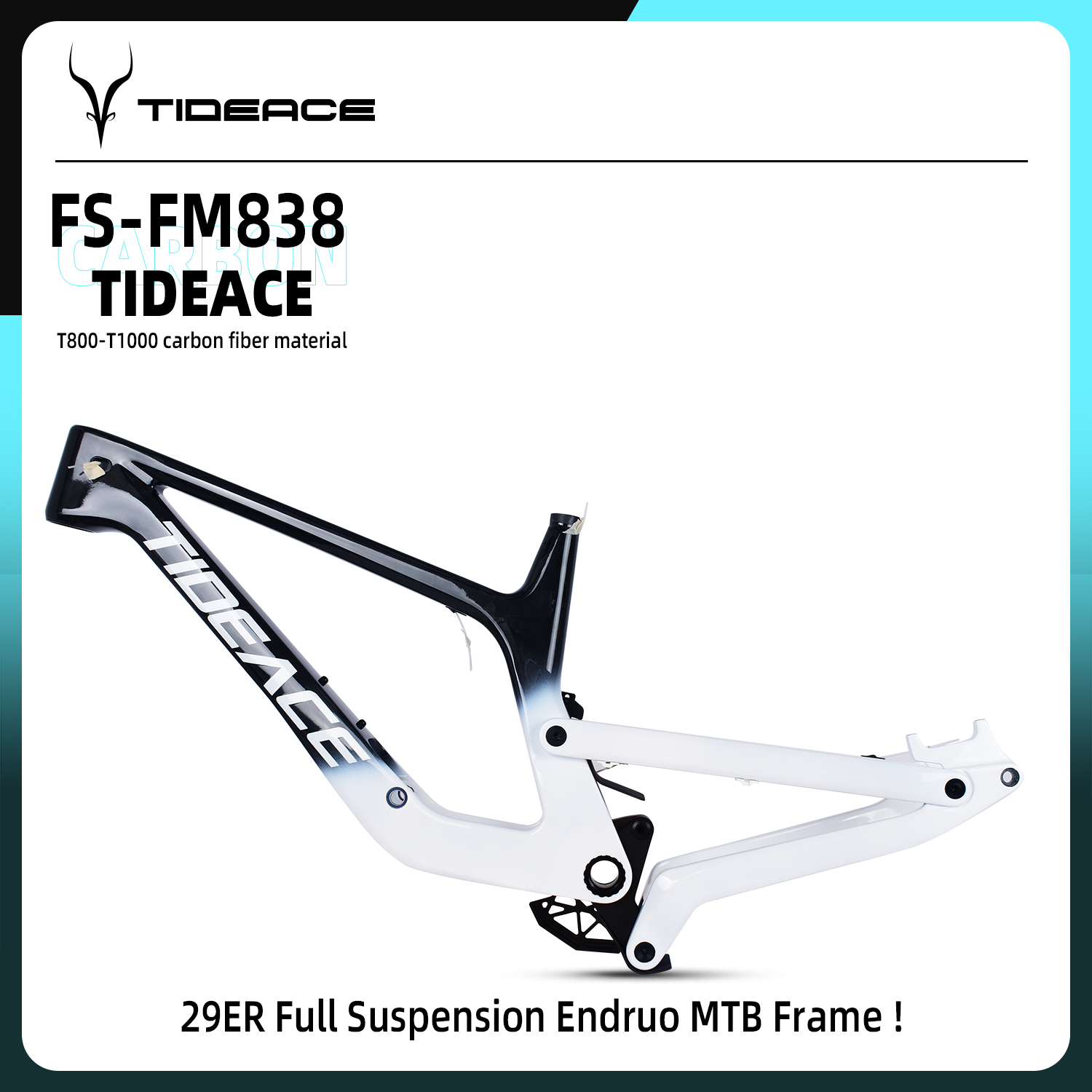 Carbon Mountain Bike Frame 29Er Boost - Doppel-Führungsrad 29er Enduro MTB Vollgefederter Carbonrahmen
