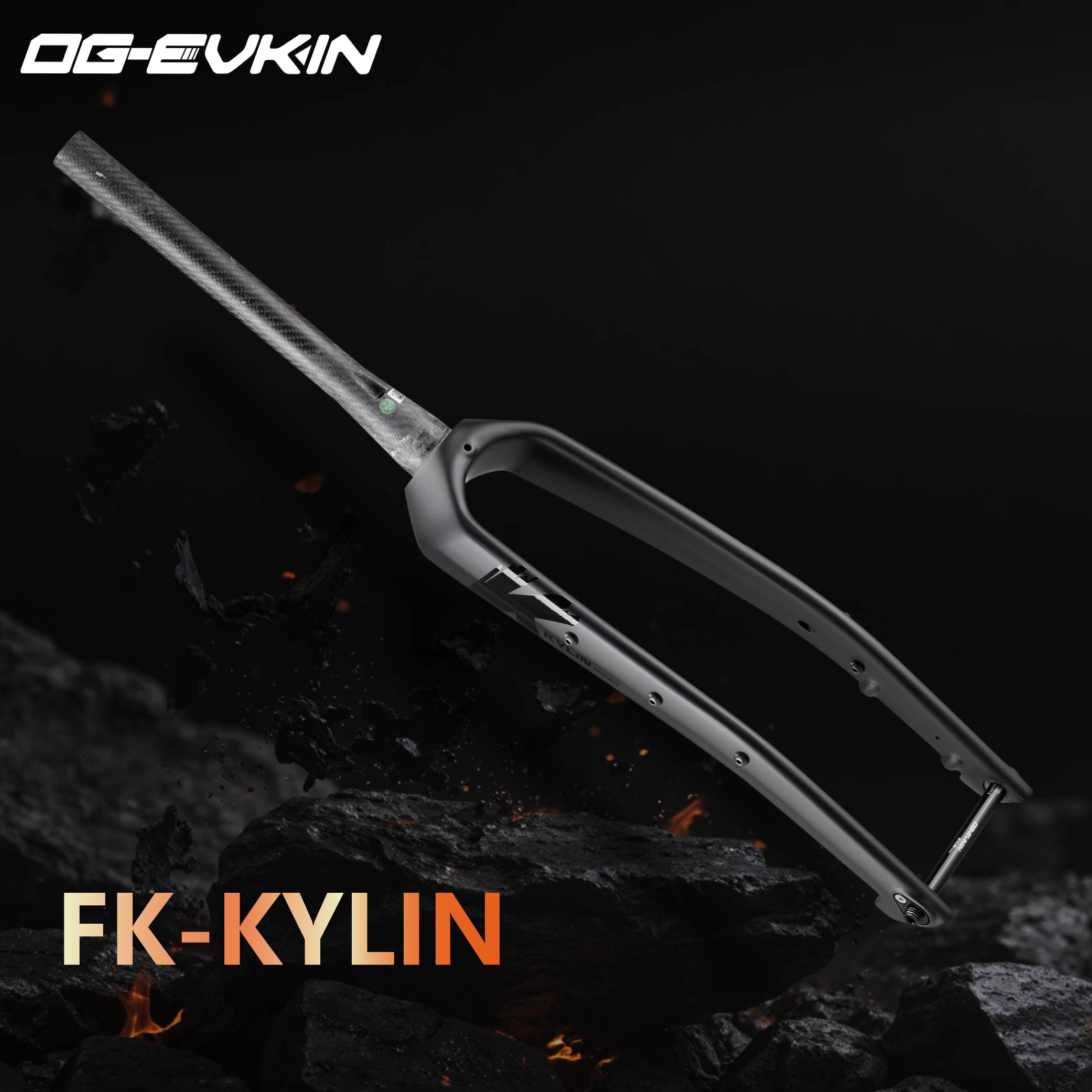Carbon Fork Gravel Disc Brake - OG-EVKIN FK-KYLIN Gravel-Gabel aus Carbonfaser, konisch