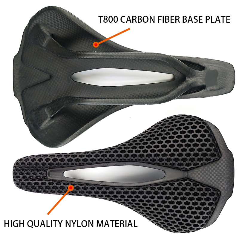 Carbon Saddle 3D Printed Honeycomb - Fahrrad Ultraleicht T800 Carbon Fiber Racing