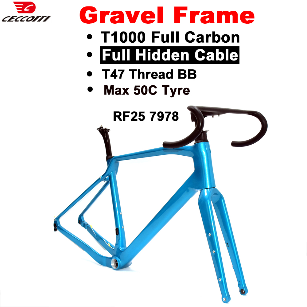 Carbon Gravel Frame Disc Brake 700C - Gravel-Bike-Rahmen mit Scheibenbremse, vollständig intern verlegte