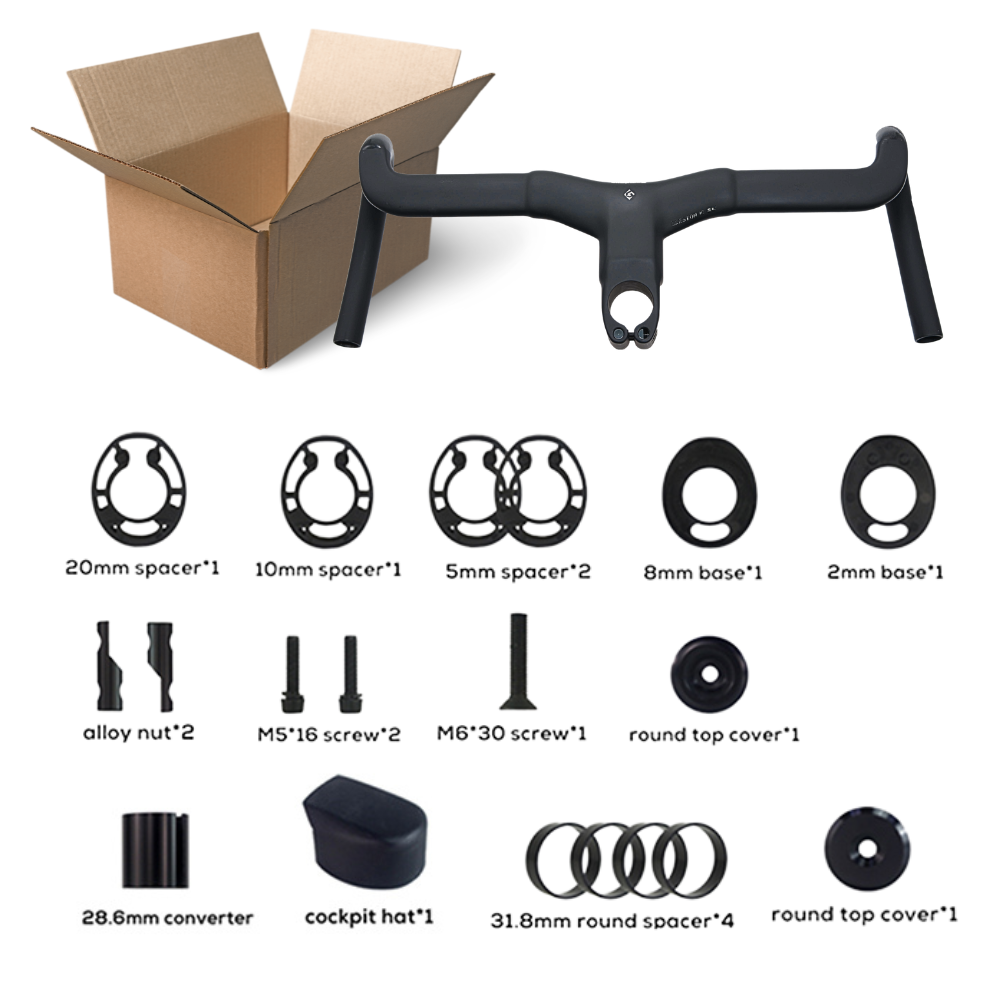 Integrated Carbon Handlebar Stem Gravel - NO LOGO Toray T1000 Carbon-Integrierter Rennradlenker