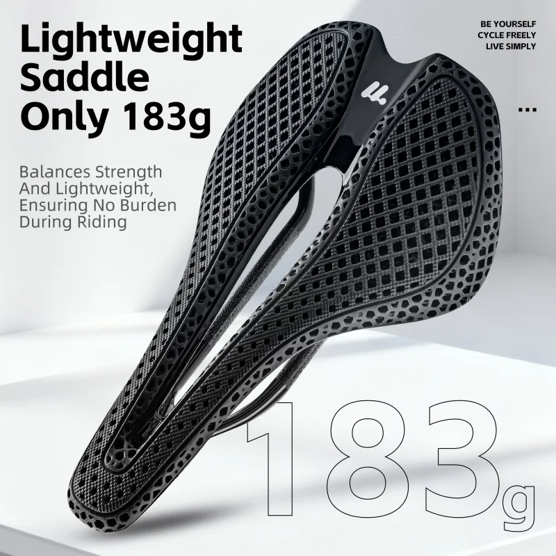 Carbon Saddle 3D Printed Honeycomb - WEST BIKING 3D-gedruckter Rennradsitz T700 Carbon
