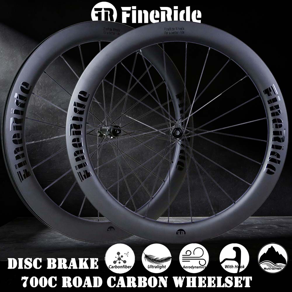 Gravel Bike Wheelset Carbon 700C - 55mm Rennrad Carbon-Scheibenbremsen-Laufradsatz 700C 36T Ratchet