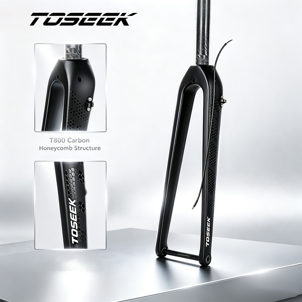 Carbon Fork Gravel Disc Brake - TOSEEK T800 Carbon-Gabel 700C*32mm Rennrad-Gabel Gerade