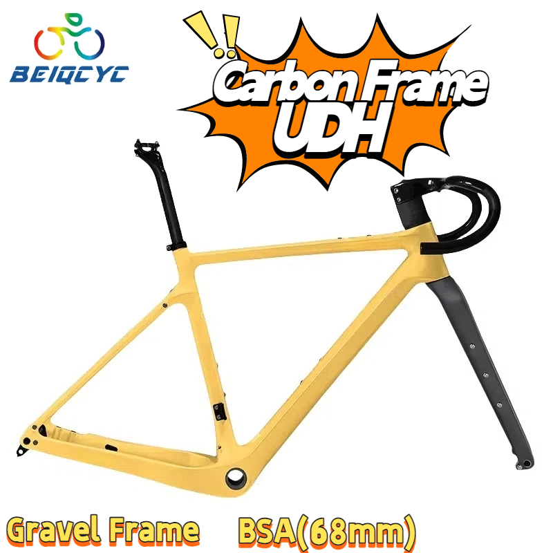 Carbon Gravel Frame Disc Brake 700C - Vollständig versteckter, flach montierter Scheibenbremsen-Carbon-Gravel-Fahrradrahmen 700C