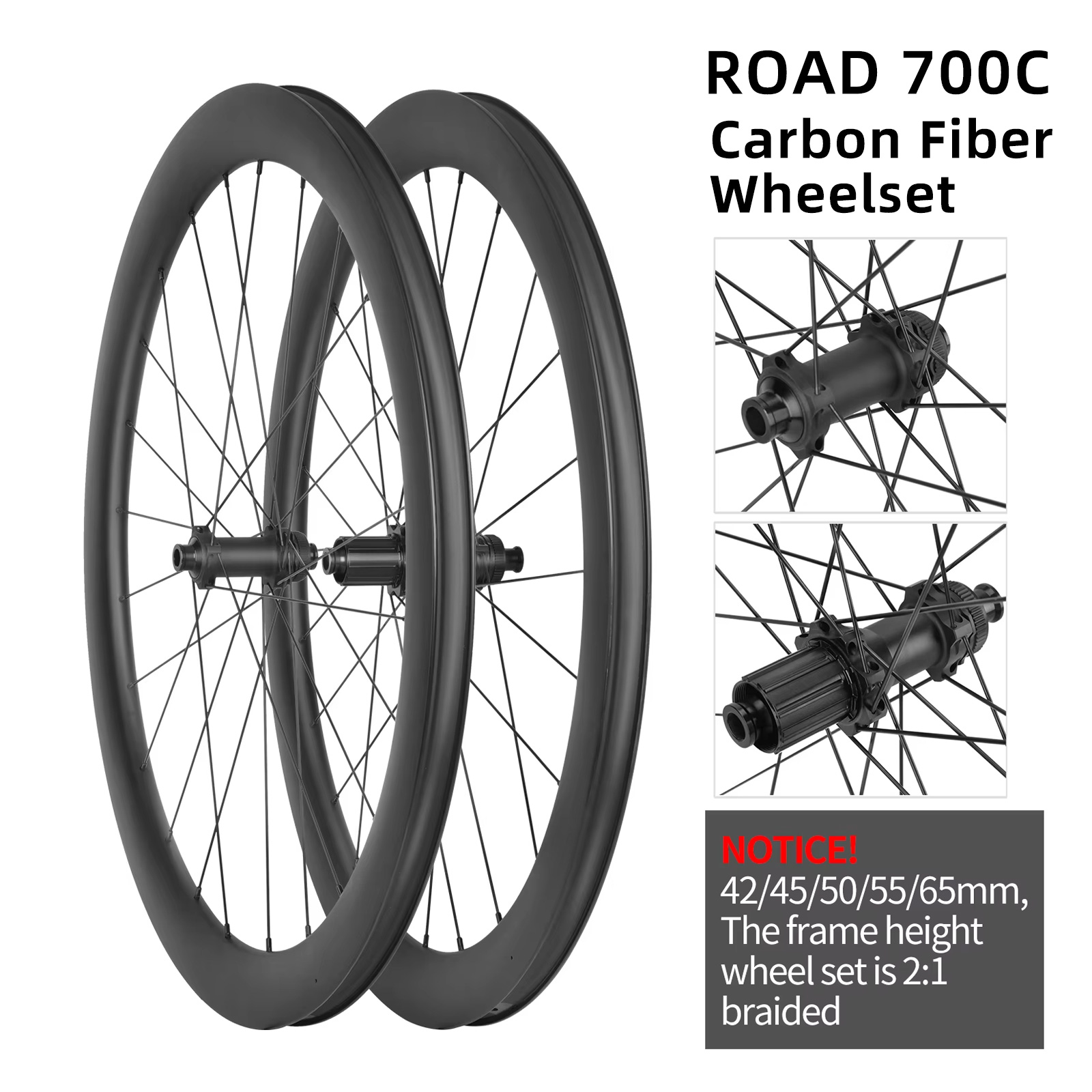 Carbon-Rennrad-Laufrad mit Ste – Gravel Bike Wheelset Carbon 700C Bewertung und Preis