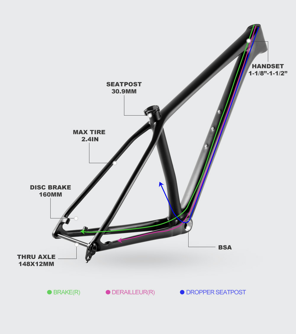 Full Toray T1000 Carbon MTB Ra – Carbon Mountain Bike Frame 29Er Boost Bewertung und Preis