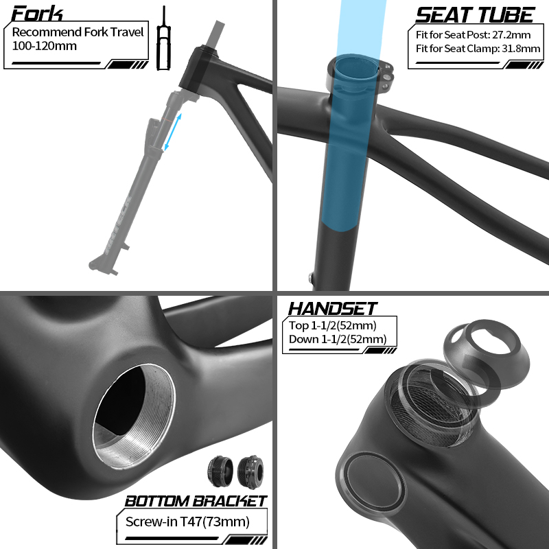 BXT 29er Carbon MTB Rahmen Boo – Carbon Mountain Bike Frame 29Er Boost Bewertung und Preis