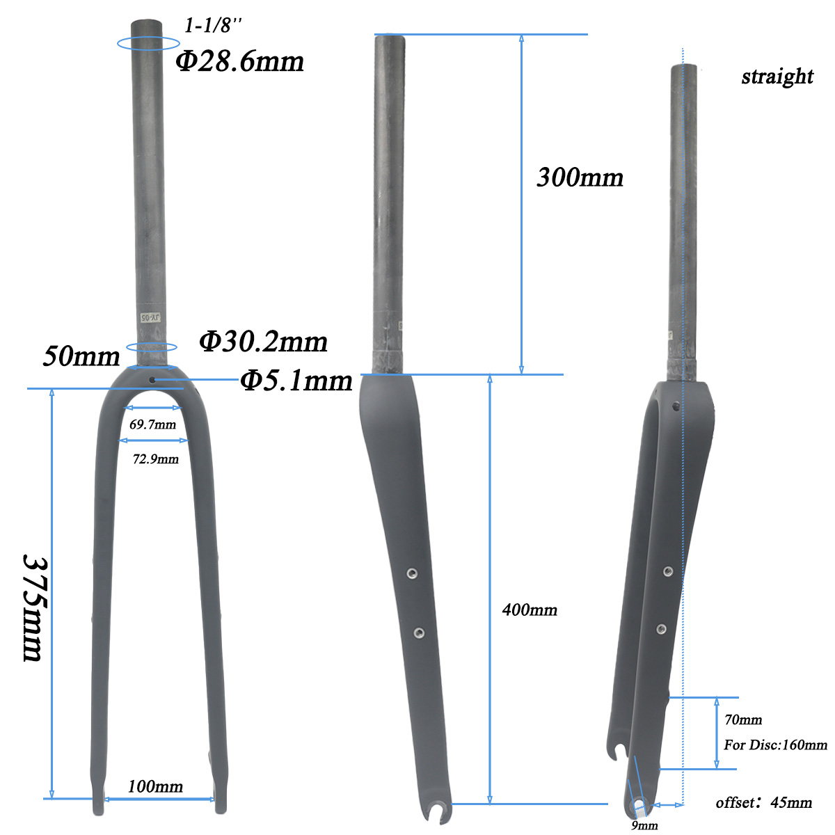 FCFB TORAY T800 Carbonfaser Ma – Carbon Fork Gravel Disc Brake Bewertung und Preis