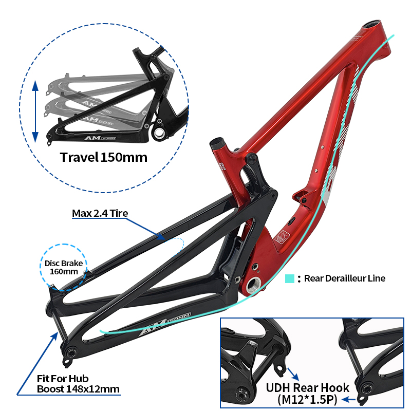 BXT-117 Carbon-Federungsrahmen – Carbon Mountain Bike Frame 29Er Boost Bewertung und Preis