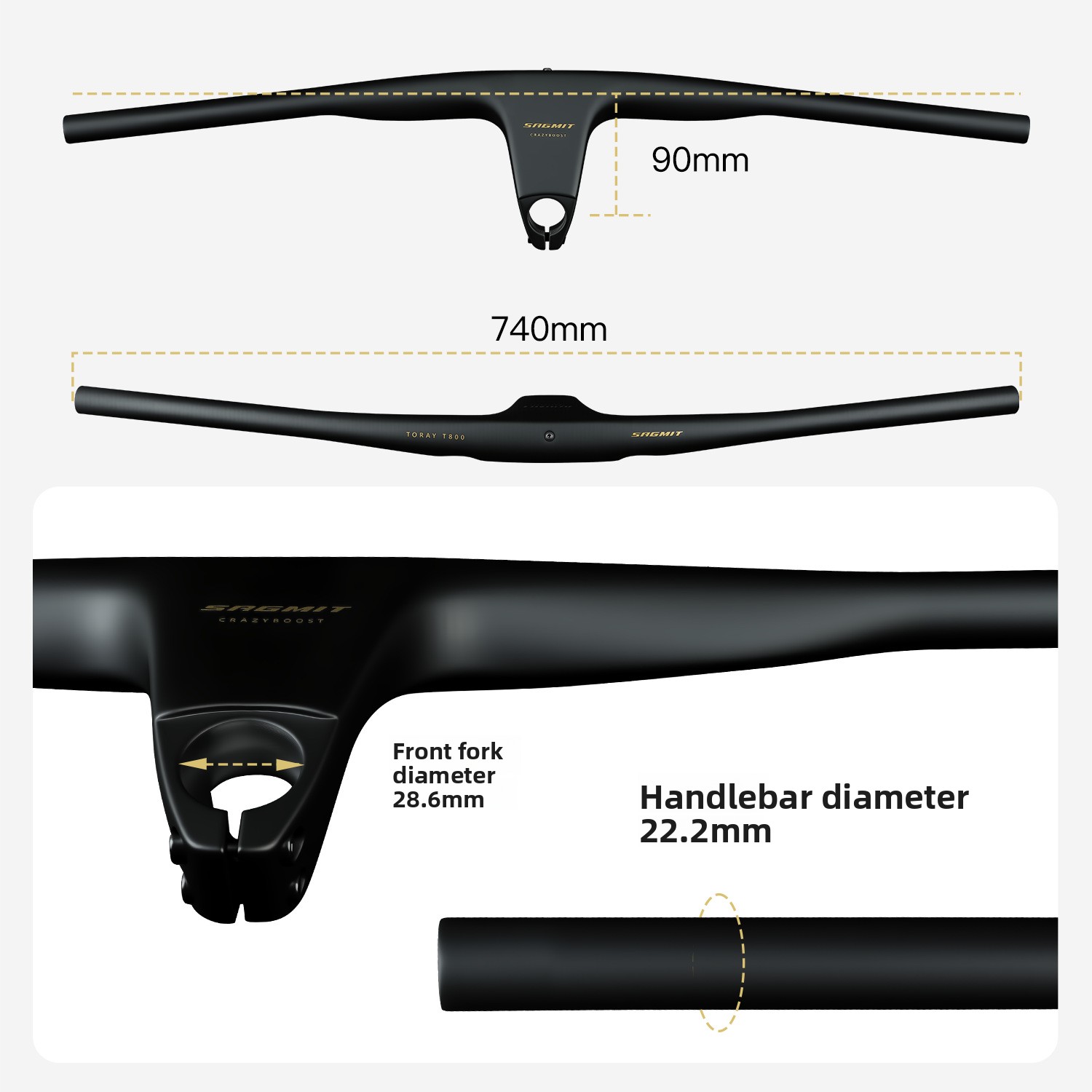 SAGMIT Carbonfaser MTB Lenker  – Integrated Carbon Handlebar Stem Gravel Bewertung und Preis