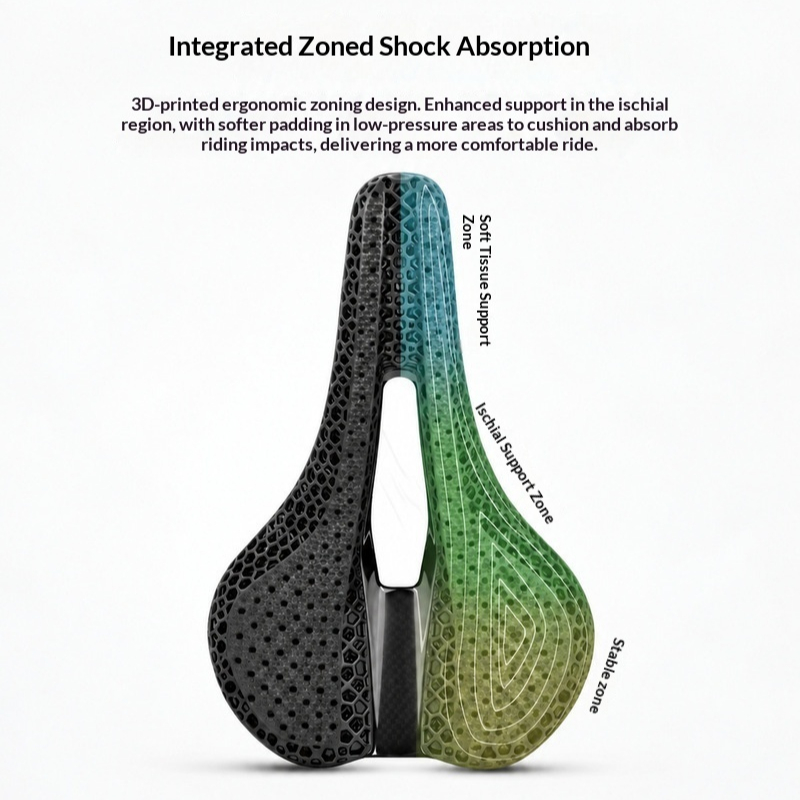 Ridgeloop 3D-gedruckter Fahrra – Carbon Saddle 3D Printed Honeycomb Bewertung und Preis