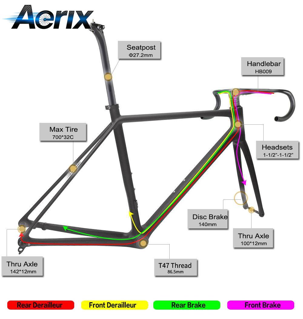 Ultraleichter 800g Toray T1200 – Carbon Fiber Road Bike Frame Aero Bewertung und Preis